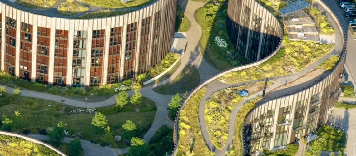Le logement étudiant n'a jamais été aussi beau que ce toit vert Basecamp pour l'université technique du
Danemark. Photo de geosteinmetz